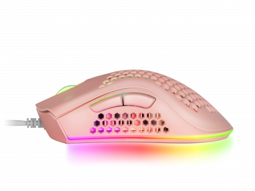 Mars Gaming Ratón Óptico Gaming RGB Pink MMEX 32000DPI, Chroma RGB, 7 Botones, Software