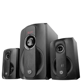 Hiditec H400 Dark Edition Altavoces Bluetooth 2.1, 80W PMPO (40W RMS), Negro, Conexión USB/SD, Radio FM, Mando a Distancia
