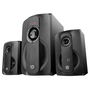 Hiditec Altavoces H400 Dark Multimedia 2.1 con Bluetooth, Radio FM, USB/SD, Subwoofer 5", Graves Ajustables, 80W, Mando a Distancia