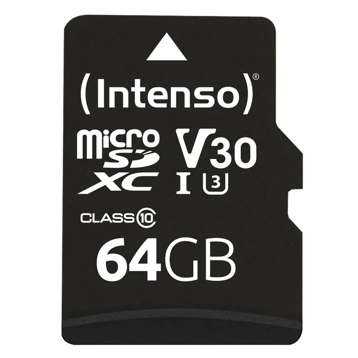 Intenso 3433490 Tarjeta de Memoria MicroSDXC 64GB, Clase 10, UHS-I U3/V30, Lectura 100 MB/s, Resistente (Agua, Golpes, Rayos X), con Adaptador SD