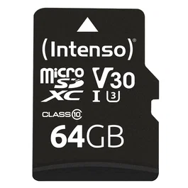 Intenso 3433490 Tarjeta de Memoria MicroSDXC 64GB, Clase 10, UHS-I U3/V30, Lectura 100 MB/s, Resistente (Agua, Golpes, Rayos X), con Adaptador SD