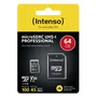 Intenso 3433490 Tarjeta de Memoria MicroSDXC 64GB, Clase 10, UHS-I U3/V30, Lectura 100 MB/s, Resistente (Agua, Golpes, Rayos X), con Adaptador SD