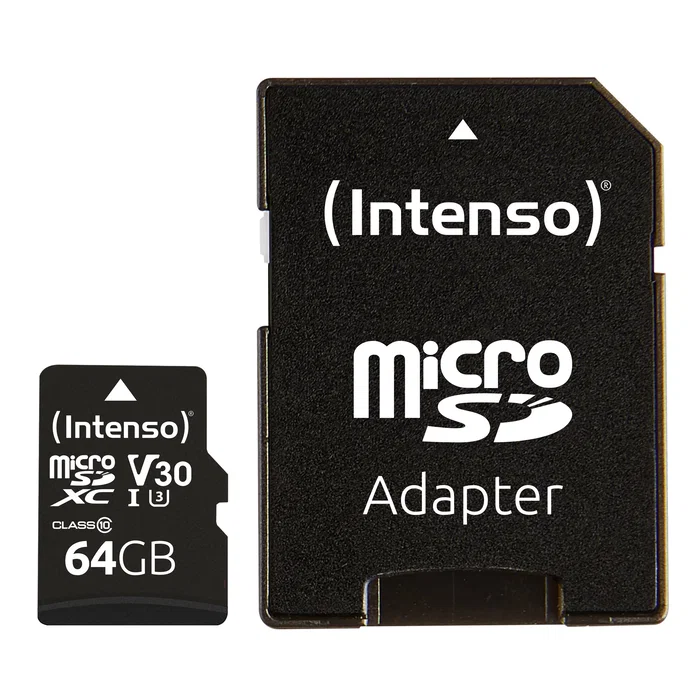 Intenso 3433490 Tarjeta de Memoria MicroSDXC 64GB, Clase 10, UHS-I U3/V30, Lectura 100 MB/s, Resistente (Agua, Golpes, Rayos X), con Adaptador SD