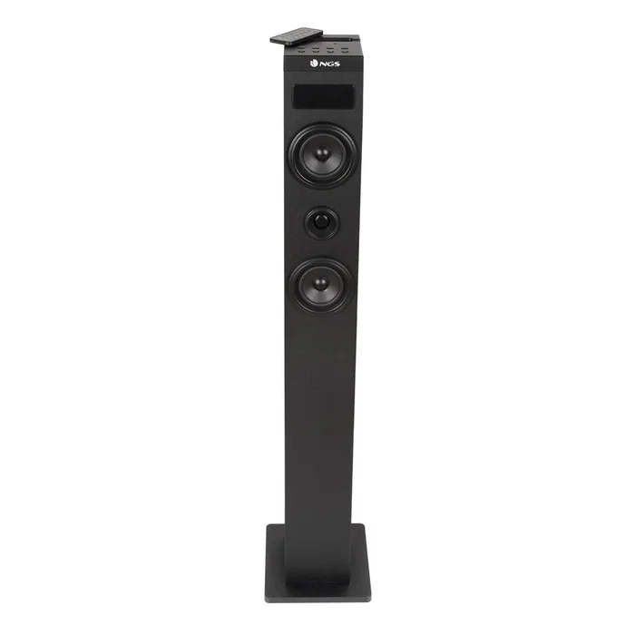 NGS Torre de Sonido Sky Charm 2.1 con Bluetooth, 80W, USB, Radio FM, Entrada Óptica y AUX, Control Remoto, 3 Altavoces, Negro
