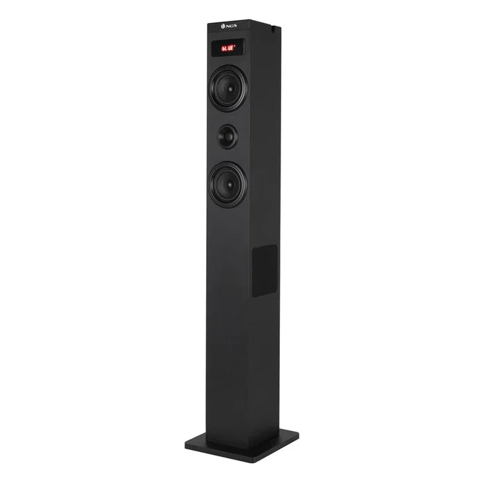 NGS Torre de Sonido Sky Charm 2.1 con Bluetooth, 80W, USB, Radio FM, Entrada Óptica y AUX, Control Remoto, 3 Altavoces, Negro