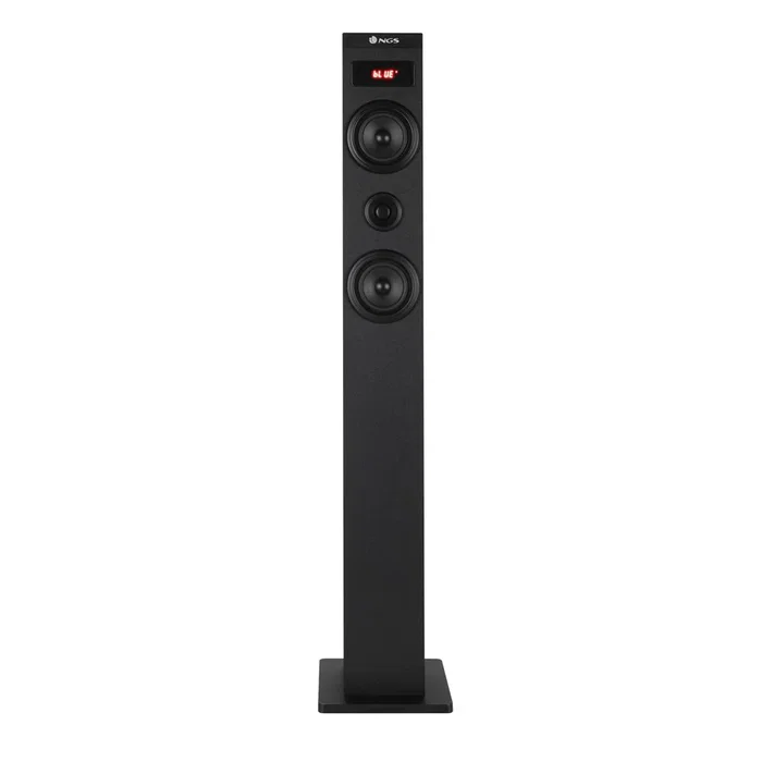 NGS Torre de Sonido Sky Charm 2.1 con Bluetooth, 80W, USB, Radio FM, Entrada Óptica y AUX, Control Remoto, 3 Altavoces, Negro