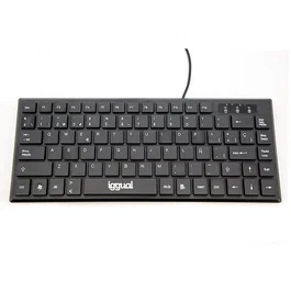 Iggual Teclado USB Compacto TKL Slim (60%) - IGG317082 - Teclado para Oficina QWERTY Negro - Compatible con Windows y Android