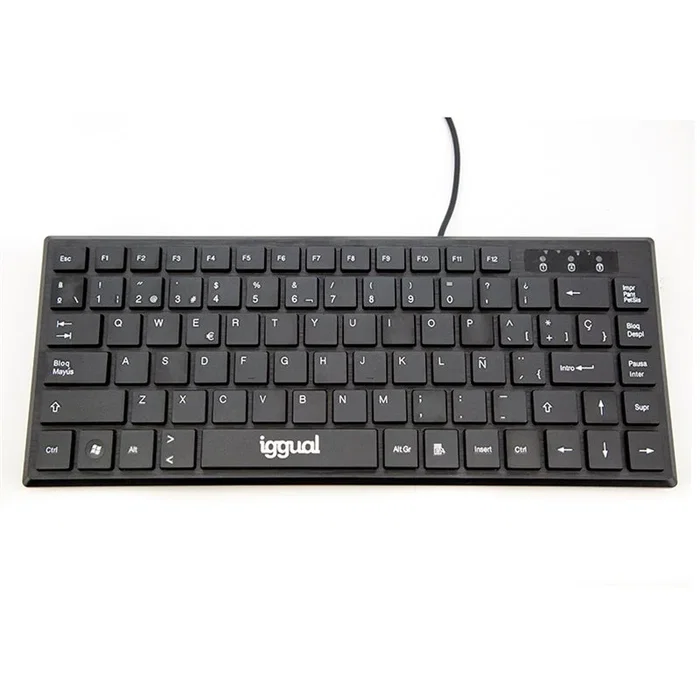 Iggual Teclado USB Compacto TKL Slim (60%) - IGG317082 - Teclado para Oficina QWERTY Negro - Compatible con Windows y Android