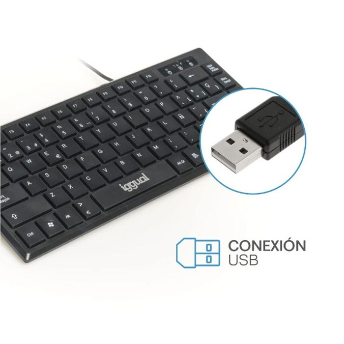 Teclado iggual Slim TKL-USB Negro