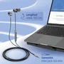 Iggual IGG317037 Auriculares con Micrófono Intrauditivos Alámbricos para Llamadas y Música - Conector 3.5 mm, Control de Volumen, Imán de Neodimio, Negro
