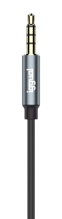 Iggual IGG317037 Auriculares con Micrófono Intrauditivos Alámbricos para Llamadas y Música - Conector 3.5 mm, Control de Volumen, Imán de Neodimio, Negro