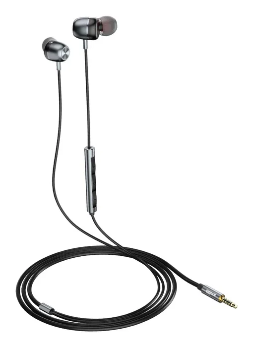 Iggual IGG317037 Auriculares con Micrófono Intrauditivos Alámbricos para Llamadas y Música - Conector 3.5 mm, Control de Volumen, Imán de Neodimio, Negro
