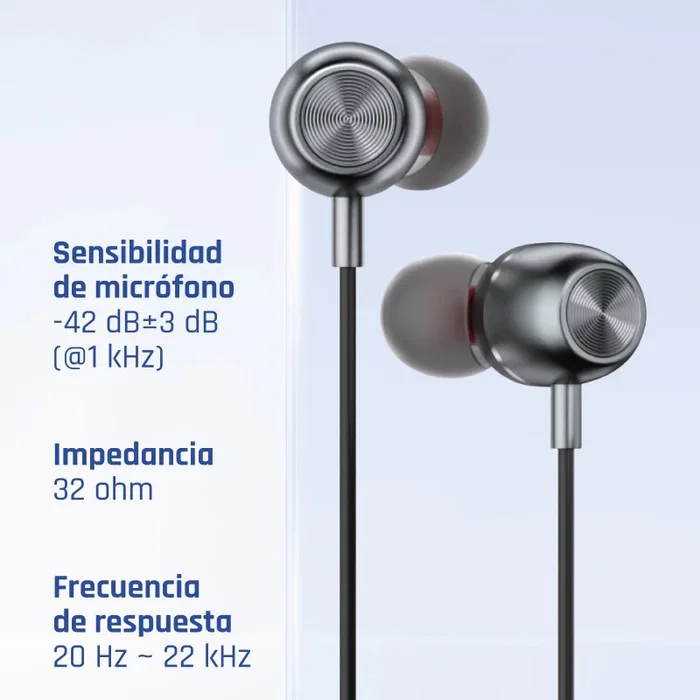 Iggual IGG317037 Auriculares con Micrófono Intrauditivos Alámbricos para Llamadas y Música - Conector 3.5 mm, Control de Volumen, Imán de Neodimio, Negro