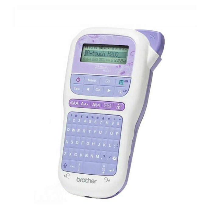 Brother PT-H200 Rotuladora Electrónica Portátil QWERTY Lavanda y Blanco Brother PT-H200 Rotuladora Electrónica Portátil QWERTY Lavanda y Blanco