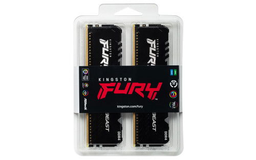 Kingston Technology FURY Beast RGB módulo de memoria 32 GB 2 x 16 GB DDR4 3200 MHz Kingston Technology FURY Beast RGB módulo de memoria 32 GB 2 x 16 GB DDR4 3200 MHz