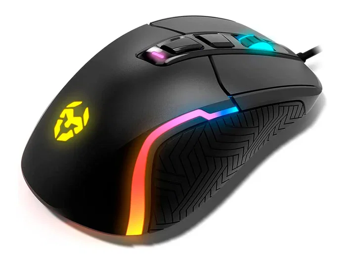 Krom Ratón Gaming Kick RGB Óptico 800-6200 DPI 7 Botones Iluminación LED RGB Rainbow