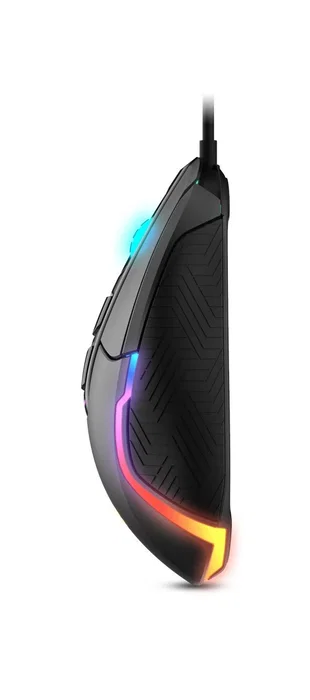 Krom Kick Ratón Gaming RGB para Diestro, Sensor Óptico PixArt 3327 de 12000 DPI, 7 Botones Programables, Cable USB de 1.5m, Iluminación LED Personalizable, Negro