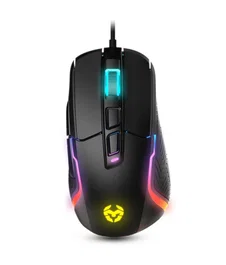 Krom Kick Ratón Gaming RGB para Diestro, Sensor Óptico PixArt 3327 de 12000 DPI, 7 Botones Programables, Cable USB de 1.5m, Iluminación LED Personalizable, Negro