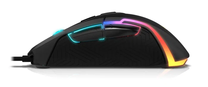 Krom Kick Ratón Gaming RGB para Diestro, Sensor Óptico PixArt 3327 de 12000 DPI, 7 Botones Programables, Cable USB de 1.5m, Iluminación LED Personalizable, Negro