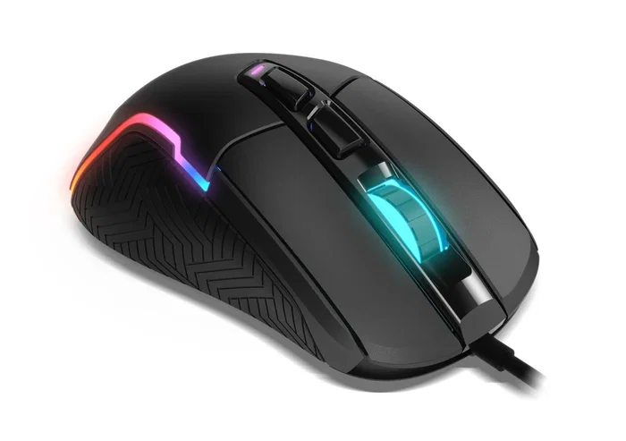 Krom Kick Ratón Gaming RGB para Diestro, Sensor Óptico PixArt 3327 de 12000 DPI, 7 Botones Programables, Cable USB de 1.5m, Iluminación LED Personalizable, Negro