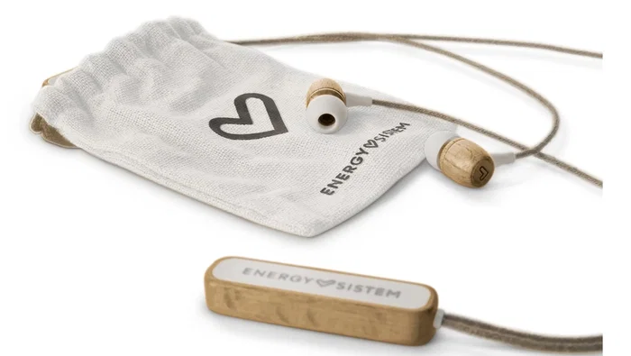 Energy Sistem Auriculares Eco BT Auriculares Inalámbricos Intrauditivos Bluetooth 5.1 con Control de Llamadas, Carcasa de Madera y Cáñamo, Hasta 20 m de Alcance