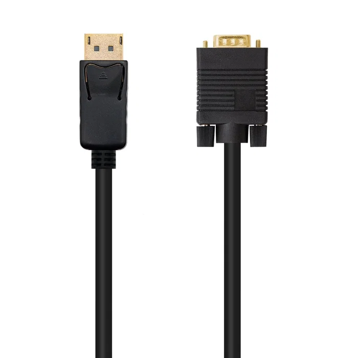 Nanocable 10.15.4402 Cable Adaptador/Conversor DisplayPort Macho a VGA (D-Sub) Macho 2 Metros Negro - Soporta 1920x1200 @ 60Hz, DisplayPort 1.2a, Contactos Bañados en Oro