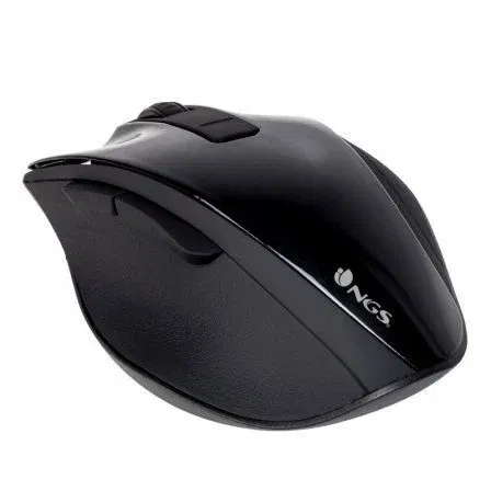 NGS Ratón Inalámbrico Óptico Bow Black, 2.4 GHz, 5 Botones, Hasta 1600 DPI, Plug and Play