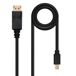 Nanocable Cable DisplayPort a Mini DisplayPort, 2m, Macho-Macho, Negro, DP 1.2, 21.6 Gbit/s, Resolución 3840x2400, 3D, Oro 24K