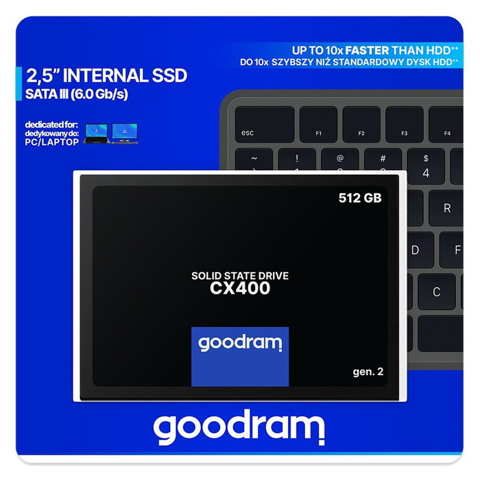 GOODRAM CX400 gen.2 512 GB 2.5 pulg. SATA III GOODRAM CX400 gen.2 512 GB 2.5 pulg. SATA III