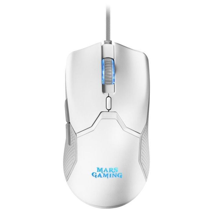 Mars Gaming Kit Teclado + Ratón Gamer RGB Blanco Híbrido H-MECH con Switch de Membrana Español, Ratón 10K DPI Óptico 6 Botones y Alfombrilla XXL 800x300mm - Combo MCPXWES Premium