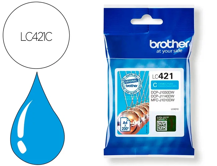 Brother LC421C Cartucho de Tinta Cian Brother LC421C Cartucho de Tinta Cian