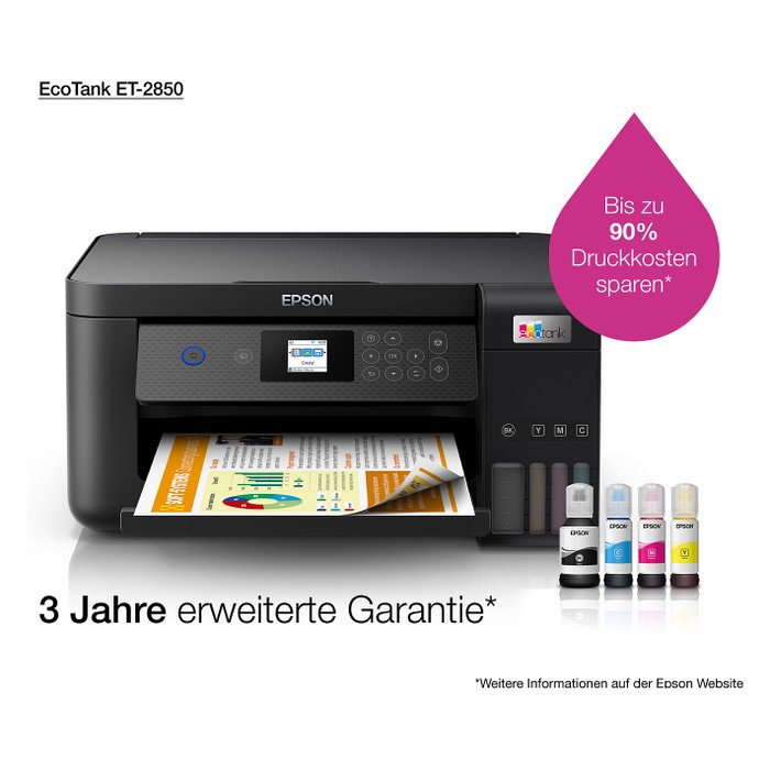 Epson EcoTank ET-2850 Impresora Multifunción 3en1 A4 Wi-Fi Dúplex Epson EcoTank ET-2850 Impresora Multifunción 3en1 A4 Wi-Fi Dúplex