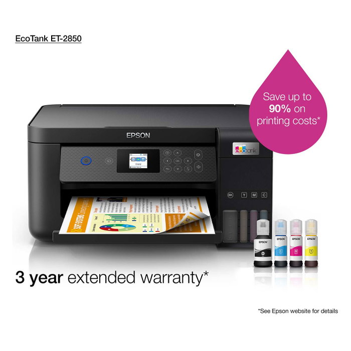 Epson EcoTank ET-2850 Impresora Multifunción 3en1 A4 Wi-Fi Dúplex Epson EcoTank ET-2850 Impresora Multifunción 3en1 A4 Wi-Fi Dúplex