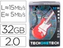 Tech on tech Memoria USB Guitarra Red One 32 GB USB 2.0