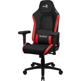 Aerocool Silla Gaming CROWN Negra Roja Ergonómica Cuero Sintético Premium Hasta 150kg