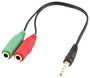 Ewent EC1640 Cable Adaptador de Audio 3,5 mm Macho a 2 x 3,5 mm Hembra, 0,15 m