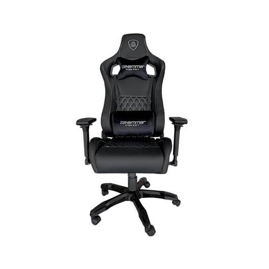 Keep Out Silla Gaming XSPro-Hammer - Reposabrazos 4D Ajustables, Reclinable, Cojín Lumbar y Cervical, Ruedas PU, Cuero Sintético, Color Negro/Plateado Keep Out Silla Gaming XSPro-Hammer - Reposabrazos 4D Ajustables, Reclinable, Cojín Lumbar y Cervical, Ruedas PU, Cuero Sintético, Color Negro/Plateado