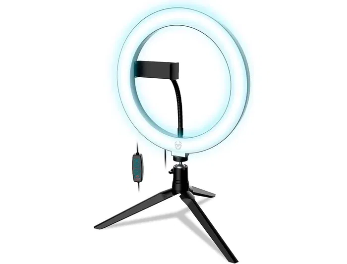 Aro De Luz Krom Kight Led 25 cm Diametro 3 Modos En Color Con Tripode Incluido