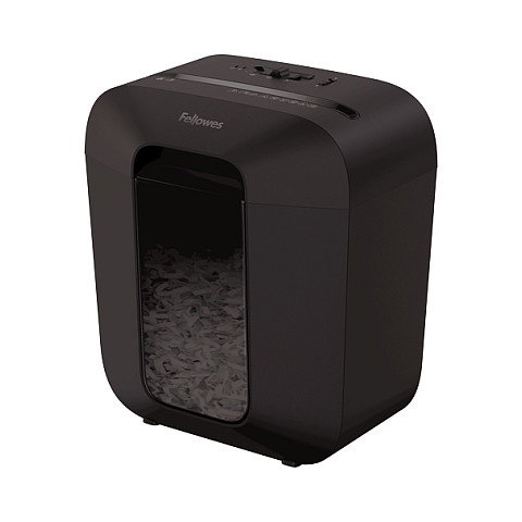 Fellowes Powershred LX25 - Trituradora de papel, Corte Partículas 4x37mm P-4, 6 hojas, 11.5 L, Negro, para A4, grapas y clips