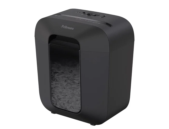 Fellowes LX25 Destructora de Documentos, Capacidad 6 Hojas, Partículas 4x37mm, Nivel Seguridad P-4, Grapas, Clips y Tarjetas, Papelera 11,5 L