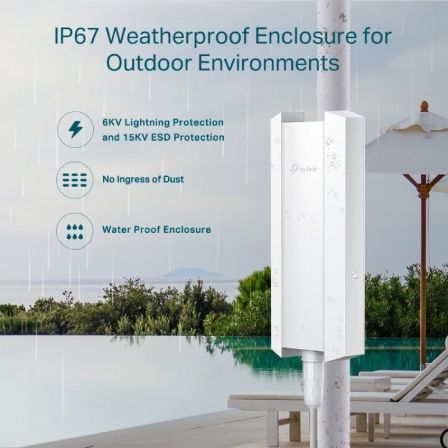 TP-Link EAP610-OUTDOOR Punto de Acceso Inalámbrico Exterior WiFi 6 AX1800, 1800Mbps, Doble Banda 2.4GHz/5GHz, PoE, IP67, Mesh Omada, Compatible con Gestión en la Nube