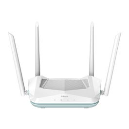 D-Link R15 Eagle AX1500 Router WiFi 6 Doble Banda (2.4GHz/5GHz) 3 Puertos Gigabit, Control Parental, 4 Antenas, Compatible con Google Assistant - Blanco