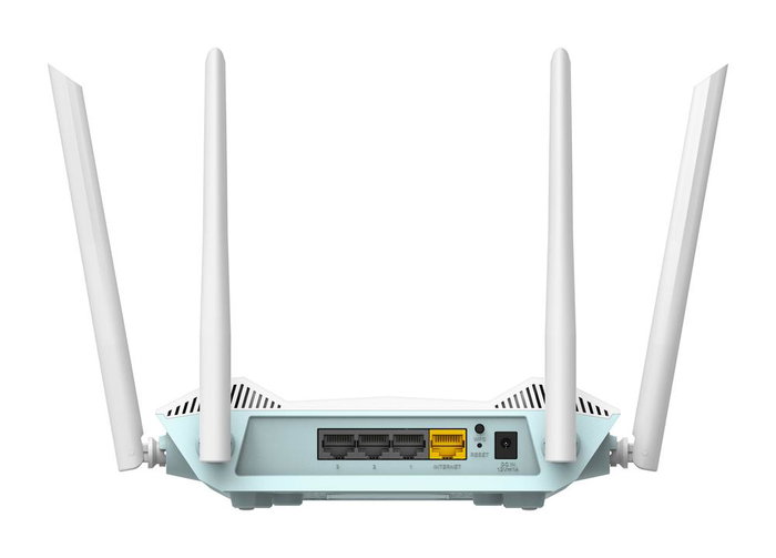 D - Link Router Wifi 6 R15 Eagle Doble Banda 2.4/5 GHz Wi-Fi 6 (802.11ax) 300 Mbps + 1201 Mbps Gigabit Ethernet 3 Puertos LAN Blanco