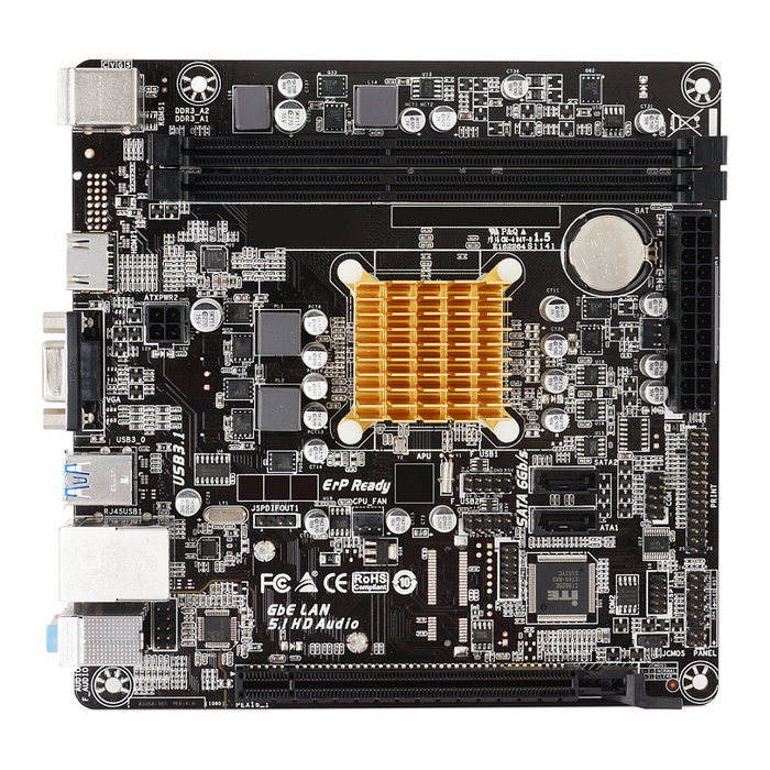 BIOSTAR Placa Base Mini ITX A68N-2100K AMD E1-6010 Dual-Core, HD 8210, DDR3/DDR3L 16 GB, 2x SATA III, 2x USB 3.2 Gen 1, HDMI, VGA, LAN Gigabit, Audio 7.1, Win 10/8.1/7