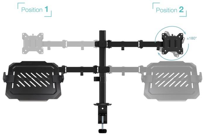 TOOQ Soporte de Mesa para Monitor 13-32'' y Portátil DB1200TN-B TOOQ Soporte de Mesa para Monitor 13-32'' y Portátil DB1200TN-B
