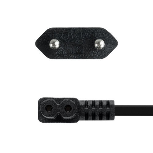Nanocable Cable de Alimentación Acodado CEE7/16/M-C7/H Negro 3 m Nanocable Cable de Alimentación Acodado CEE7/16/M-C7/H Negro 3 m