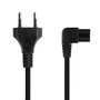 Nanocable Cable de Alimentación Acodado CEE7/16 a C7, 3 m, Negro