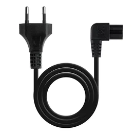 Nanocable Cable de Alimentación Acodado CEE7/16 a C7, 3 m, Negro