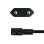 Nanocable Cable de Alimentación Acodado CEE7/16 a C7, 3 m, Negro