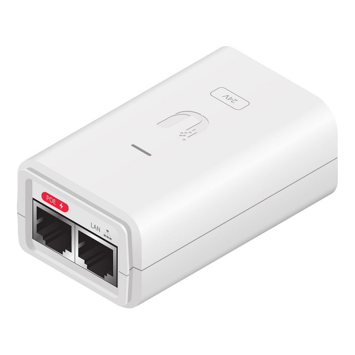 Ubiquiti POE-24-7W-G-WH Adaptador Inyector PoE Gigabit Ethernet 24V 0,3A Blanco